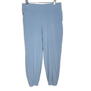 Athleta 10P Blue Brooklyn Lined Jogger Pants Woven Featherweight Stretch Pockets